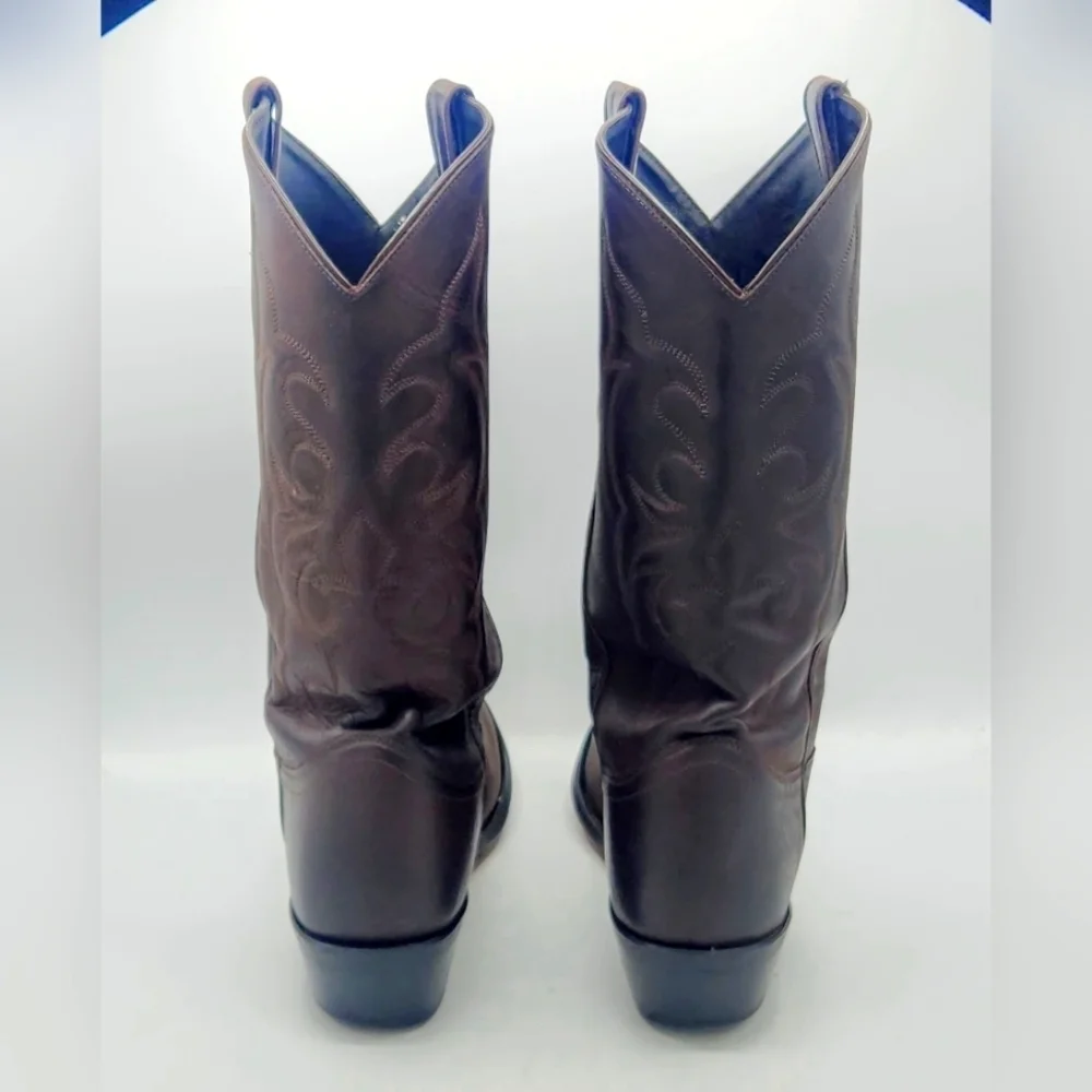 OLD WEST Mens Western Brown Leather Cowboy Boots SCM3051 Size 13 EE